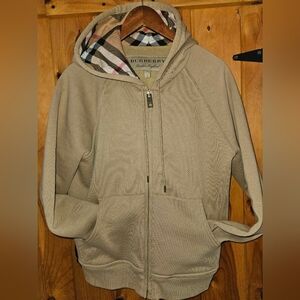 Burberry Tan Hoodie with Checkered Lining